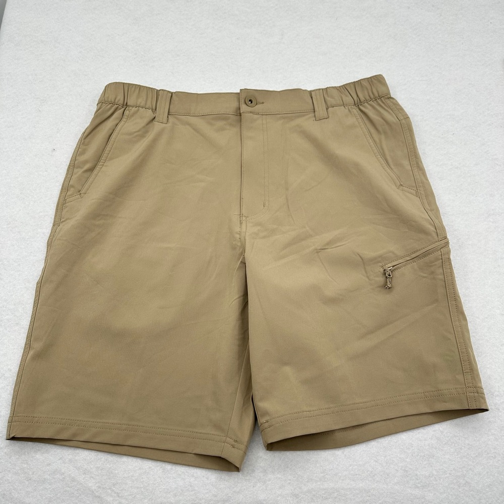 Weatherproof Vintage Men Tech Short 34 Tan Performance Active Stretch UPF 50 NWT